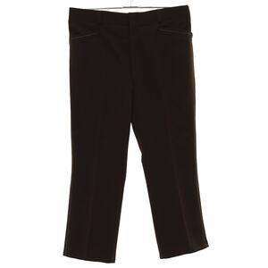 Vintage 70s Men's Brown Polyester Dress Pants 38x28 Wide Leg Slacks
